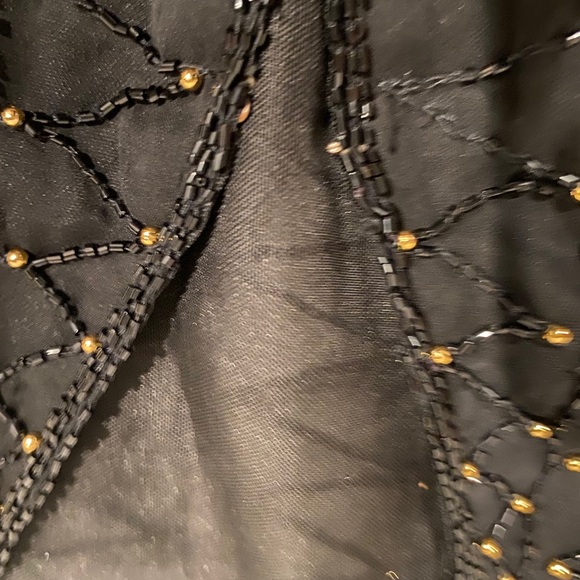 Vintage Cotton Zone 100% Silk Studs Sequins Vest M - Picture 4 of 6